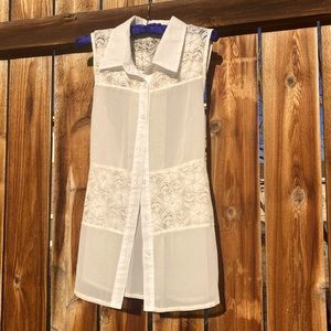 Sheer Lace & Pearl Vest (3/$15 Bundle)